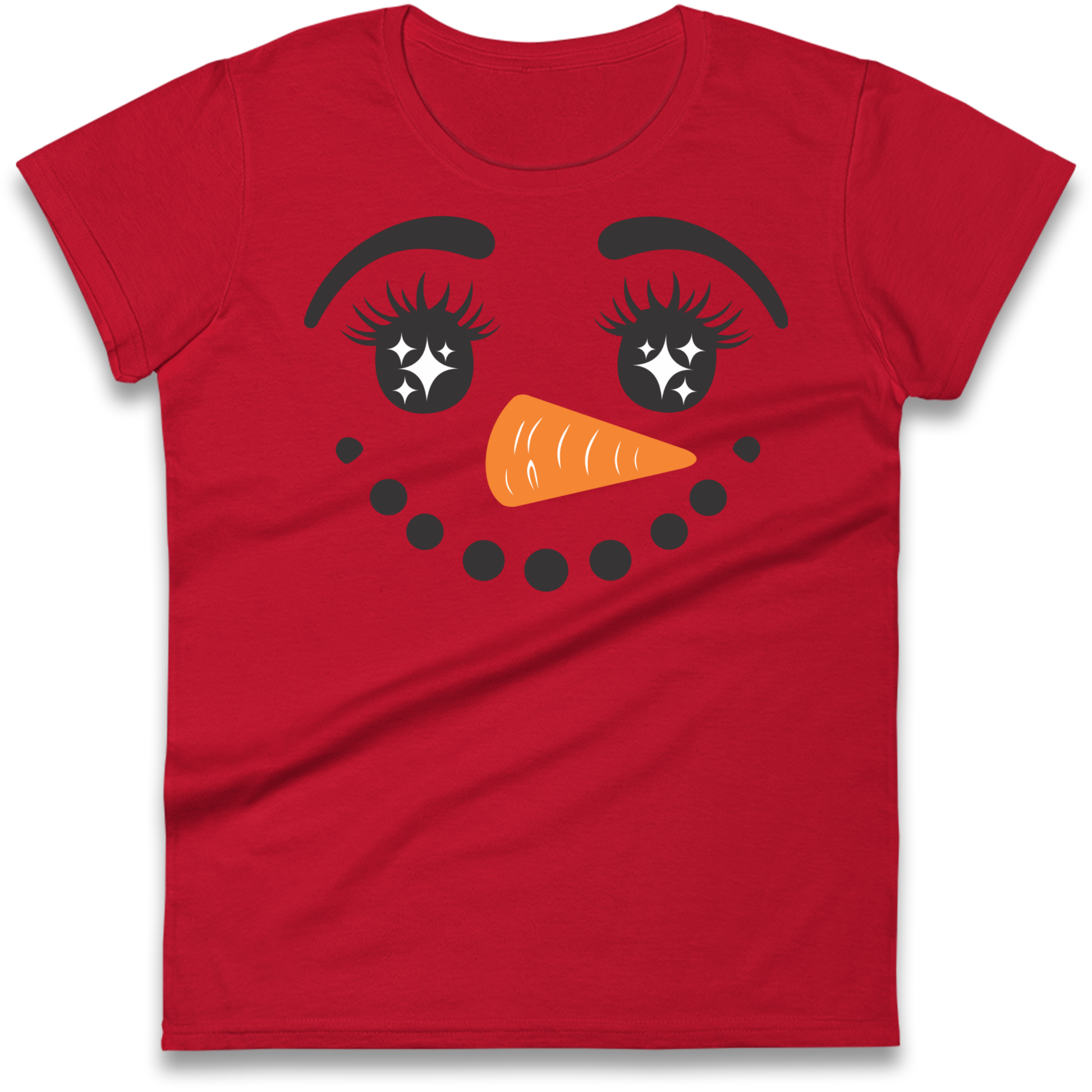 Snowman Face Christmas Ladies Shirt