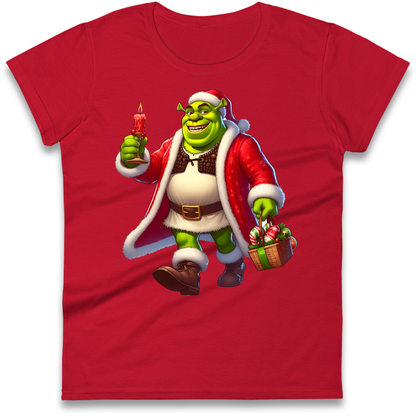 Shrek Santa Candle Ladies Shirt