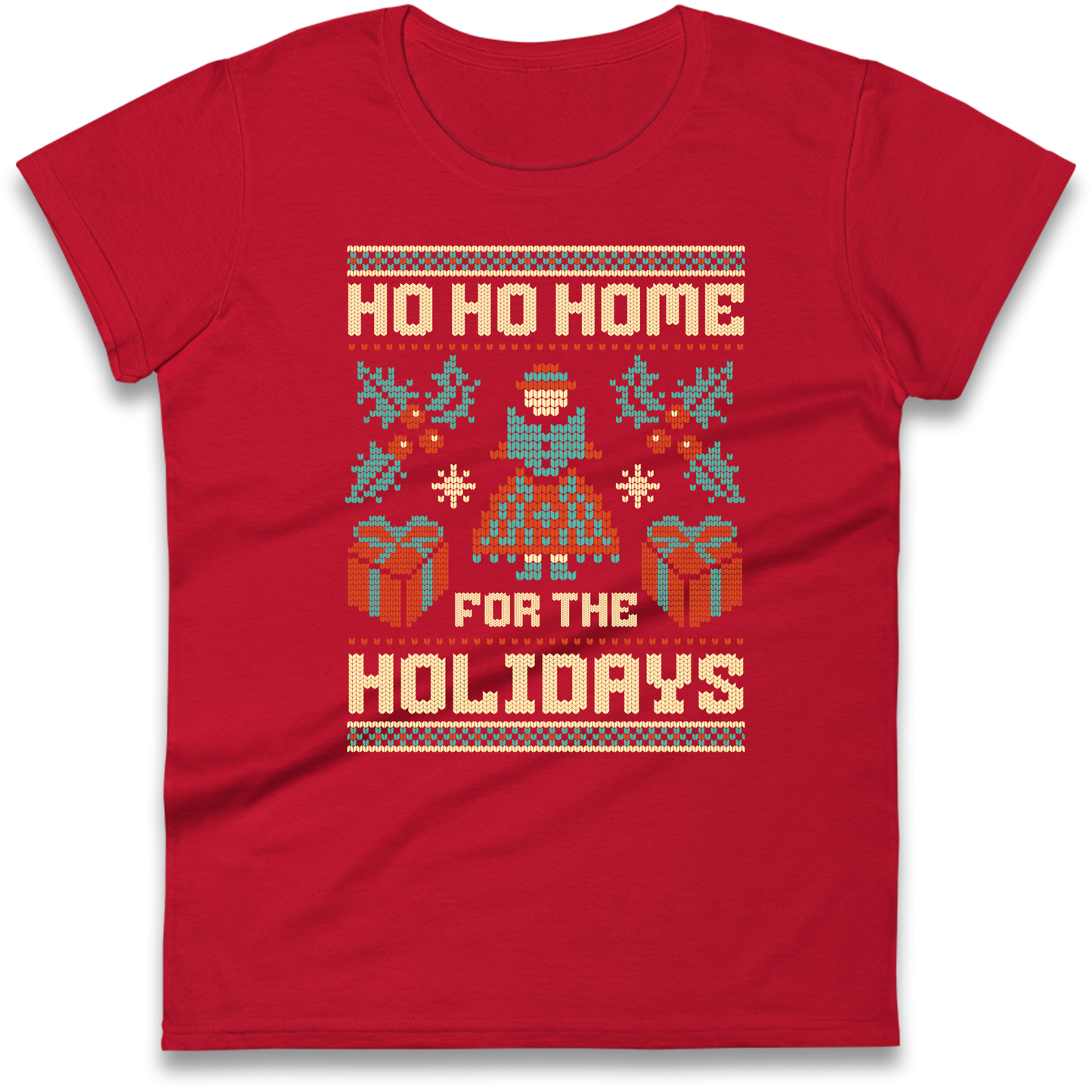 HO HO Home For the Holidays Christmas Ladies Shirt