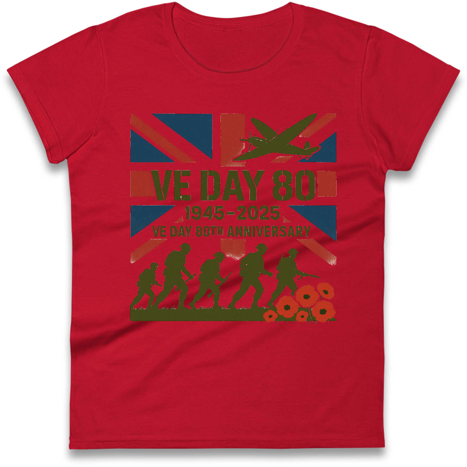 VE Day 80th Anniversary 1945 2025 Ladies Shirt