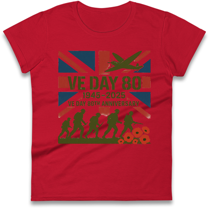 VE Day 80th Anniversary 1945 2025 Ladies Shirt