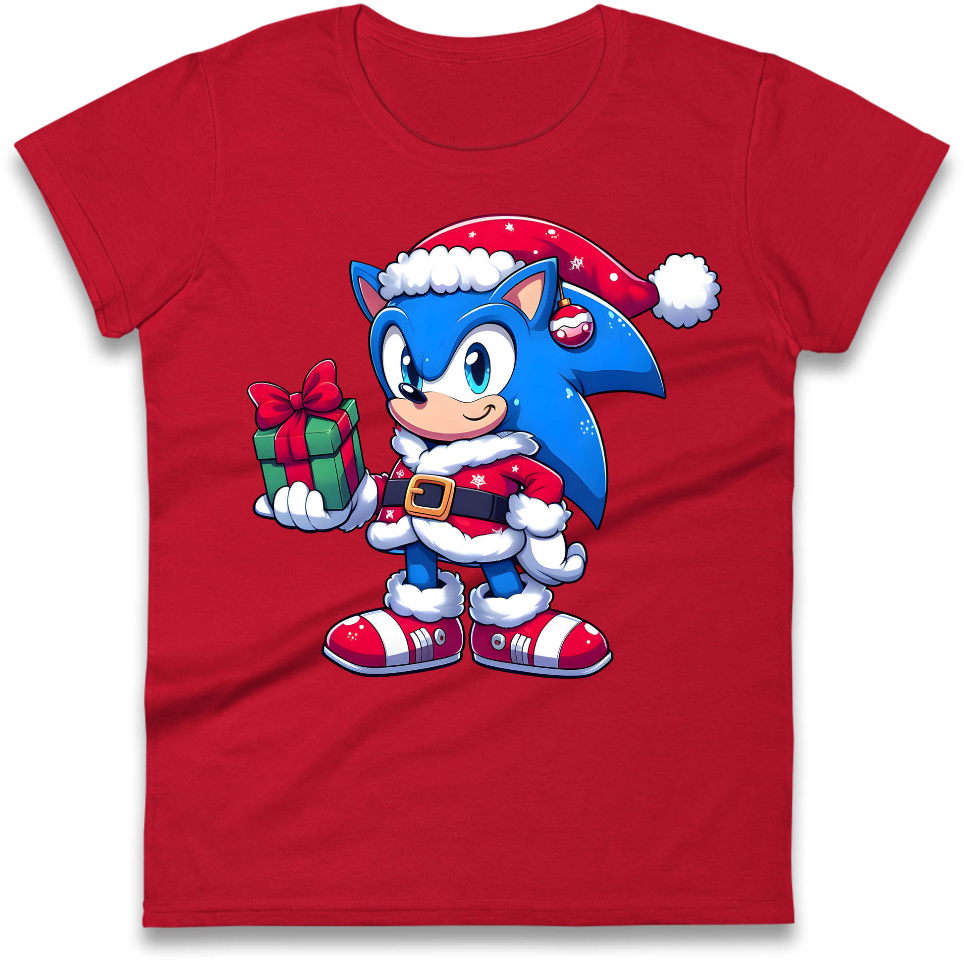Sonic The Hedgehog Santa Ladies Shirt