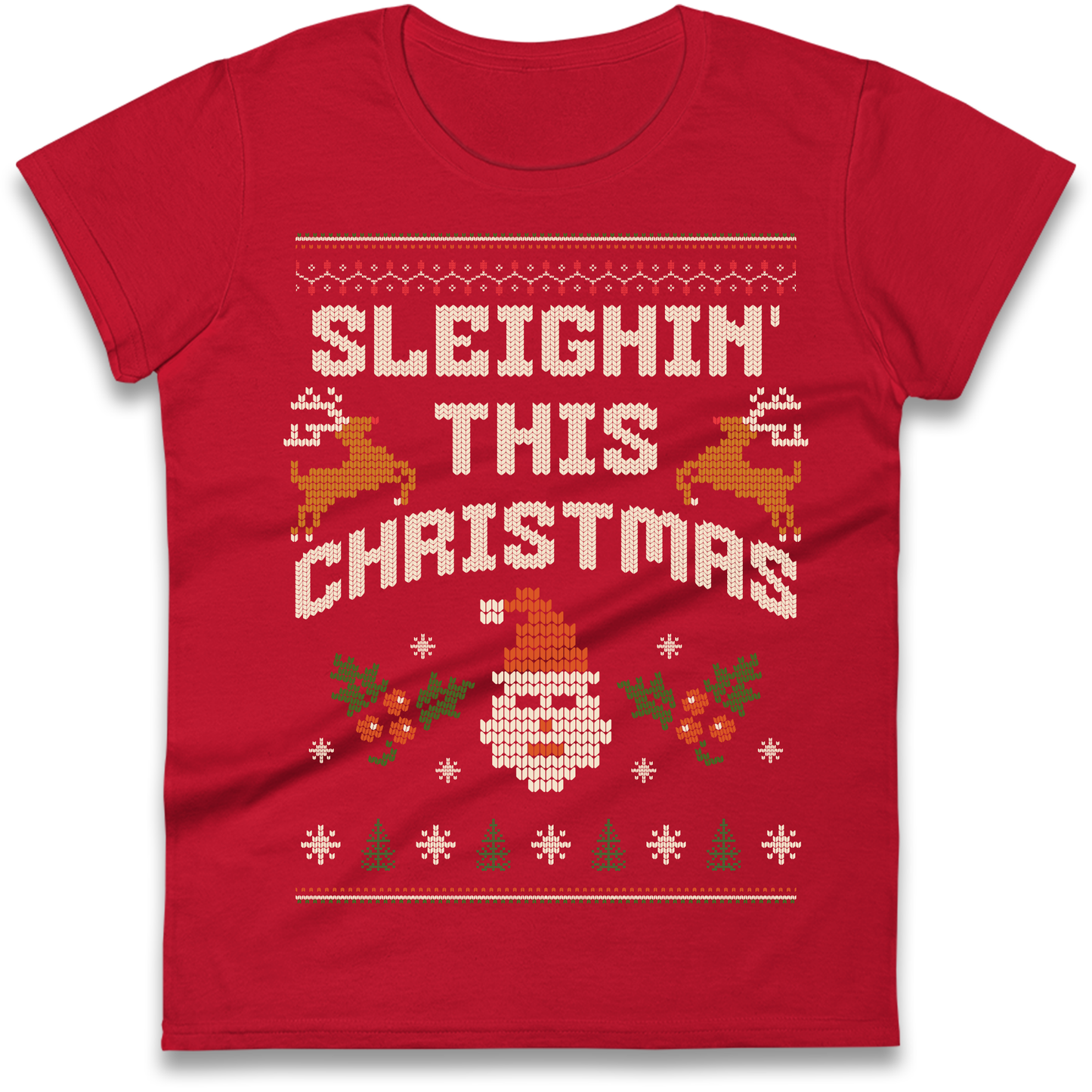 Sleighin This Christmas Christmas Ladies Shirt