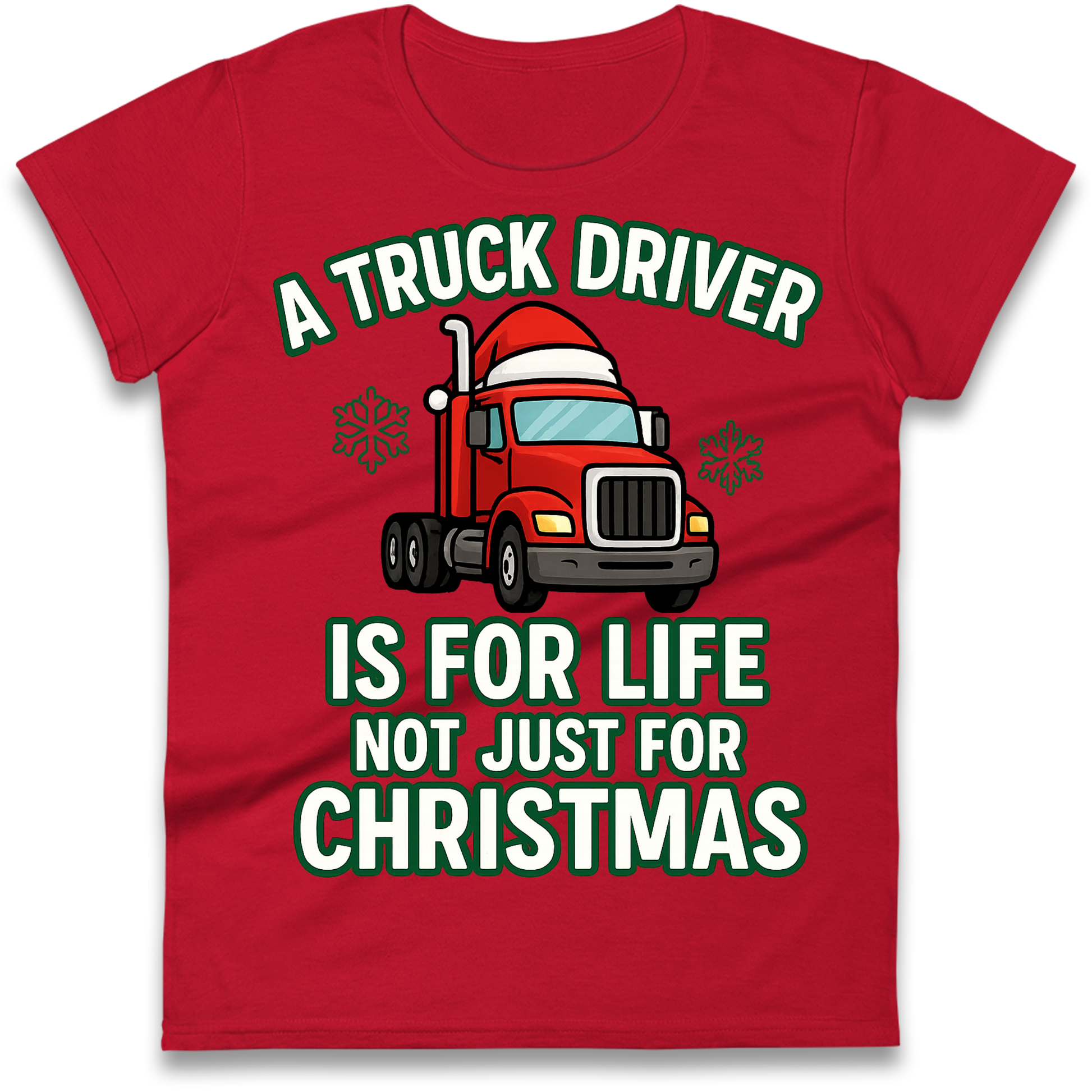 Truck Driver Christmas Ladies Shirt