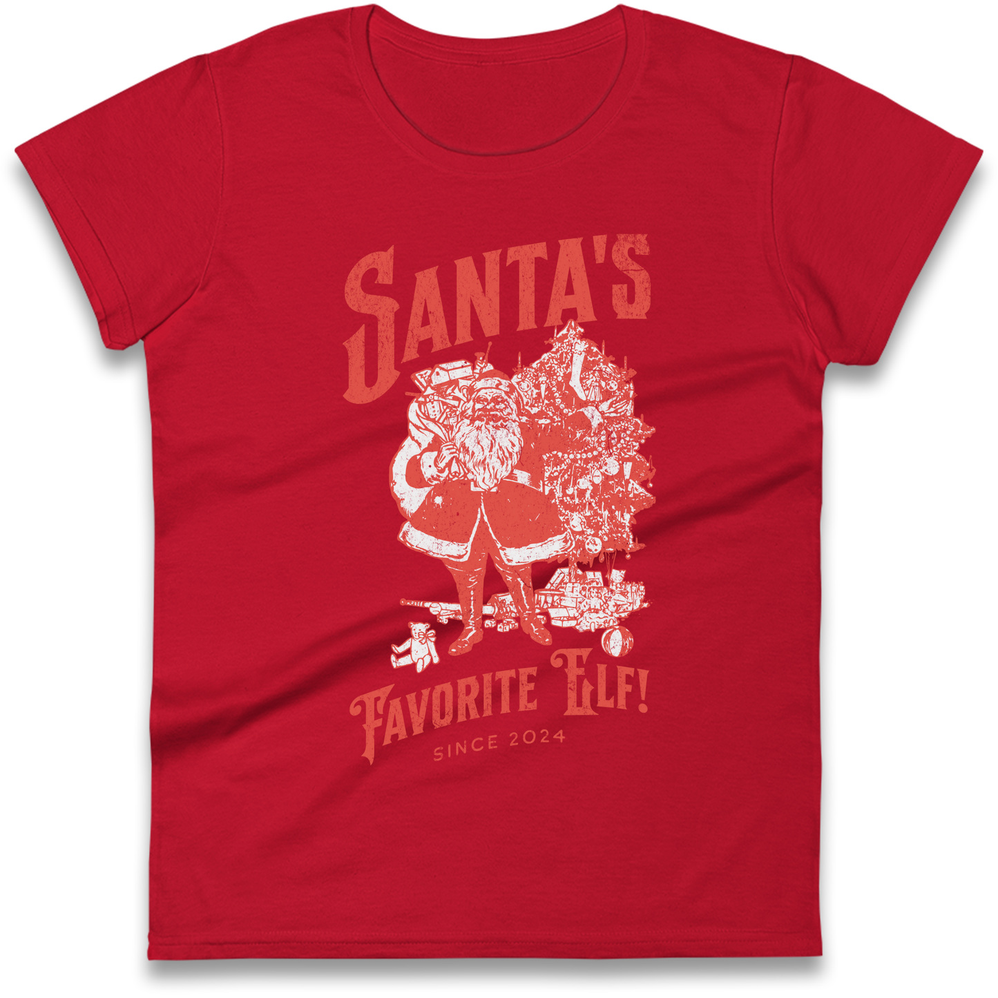 Santas Favourite Elf Christmas Ladies Shirt