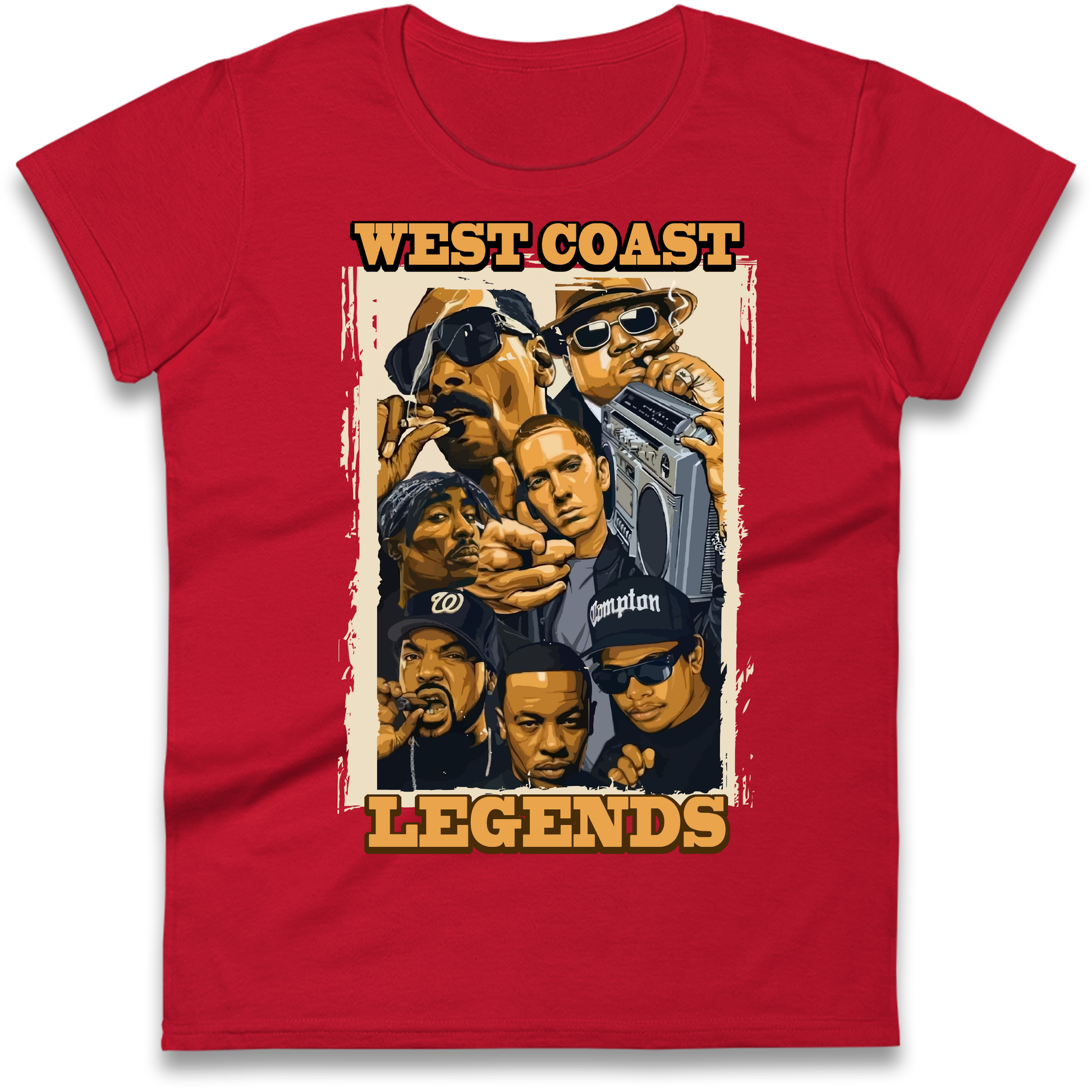 West Coast Legends Rappers Ladies Shirt