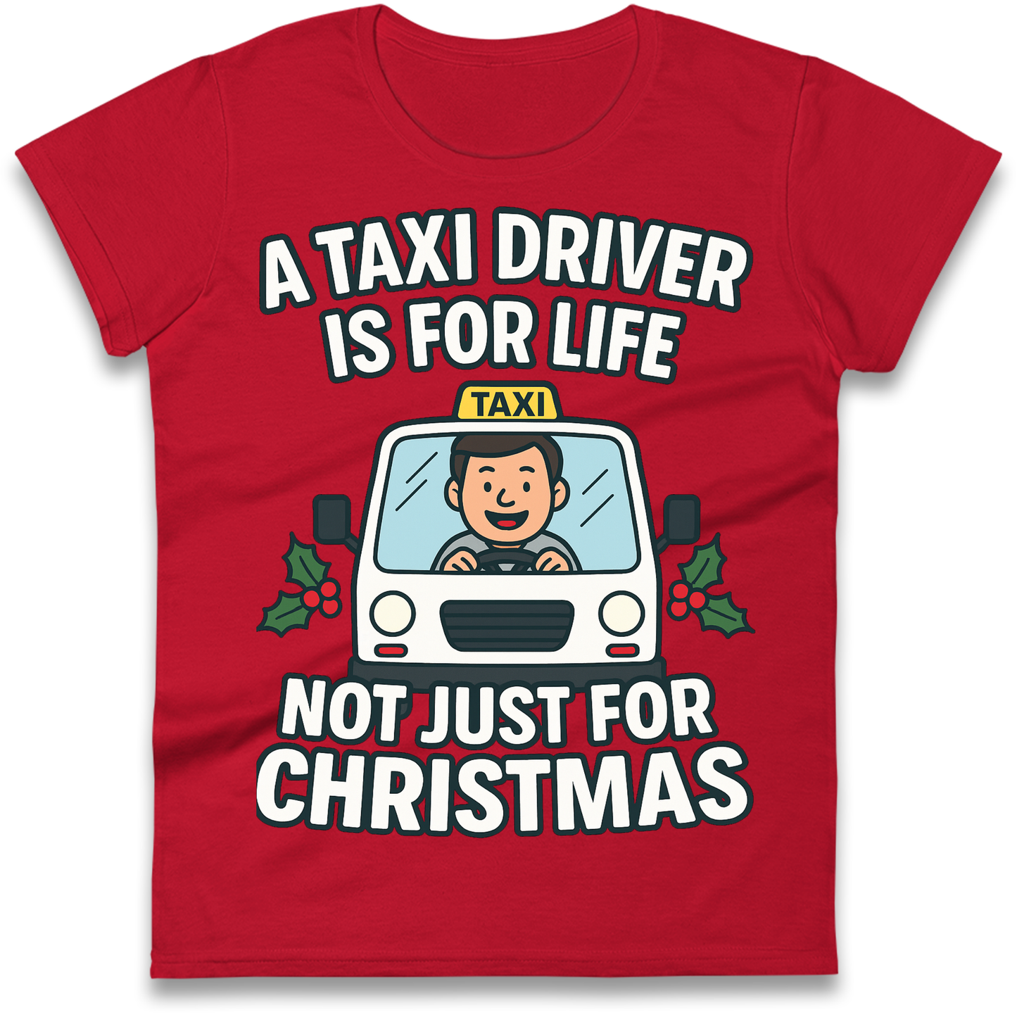Taxi Driver Christmas Ladies Shirt