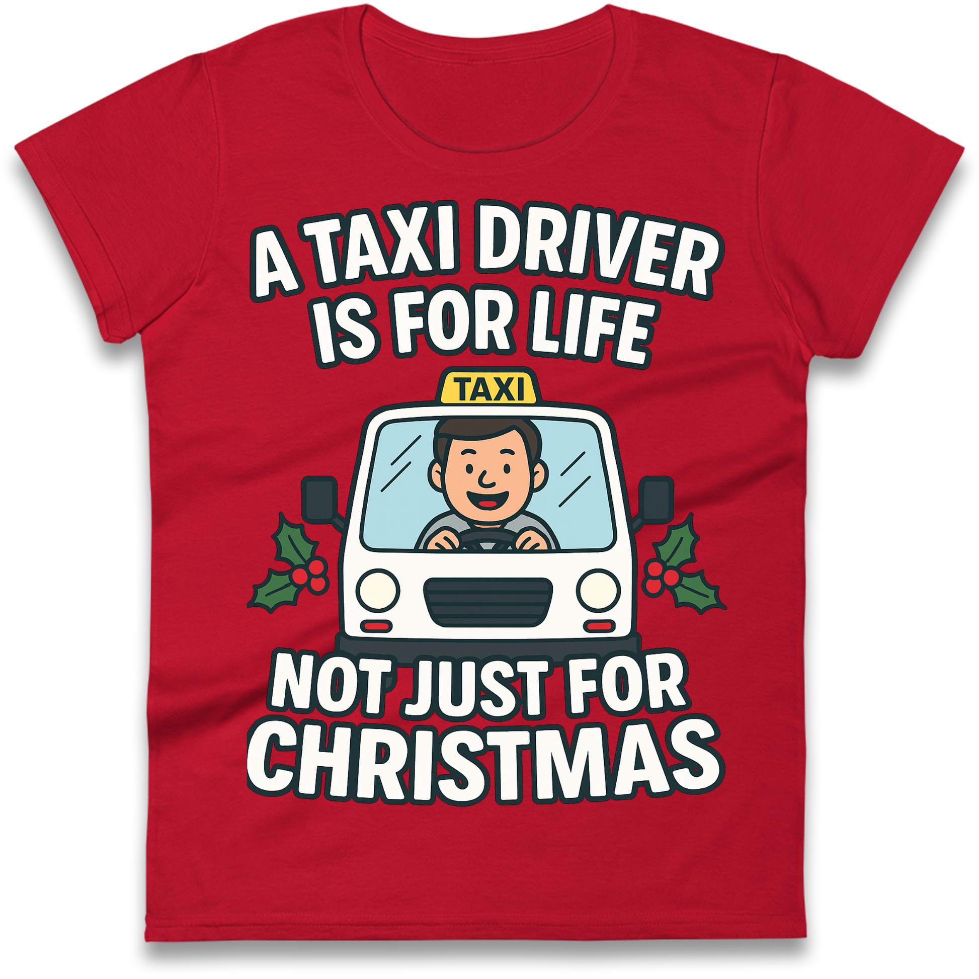 Taxi Driver Christmas Ladies Shirt