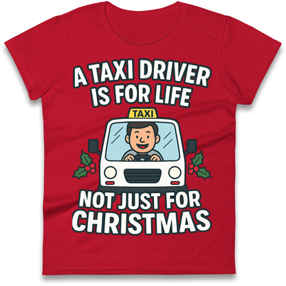 Taxi Driver Christmas Ladies Shirt