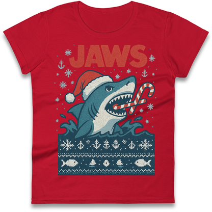 Jaws Christmas Ladies Shirt