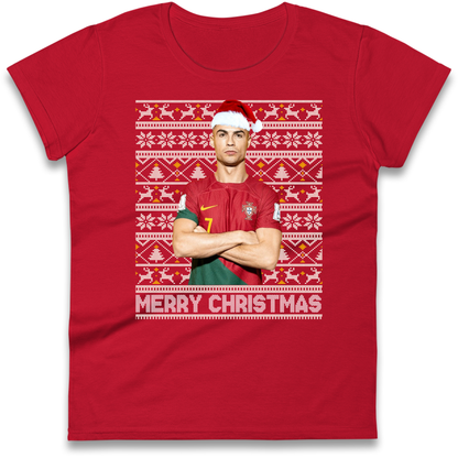 Merry Christmas Ronaldo Ladies Shirt