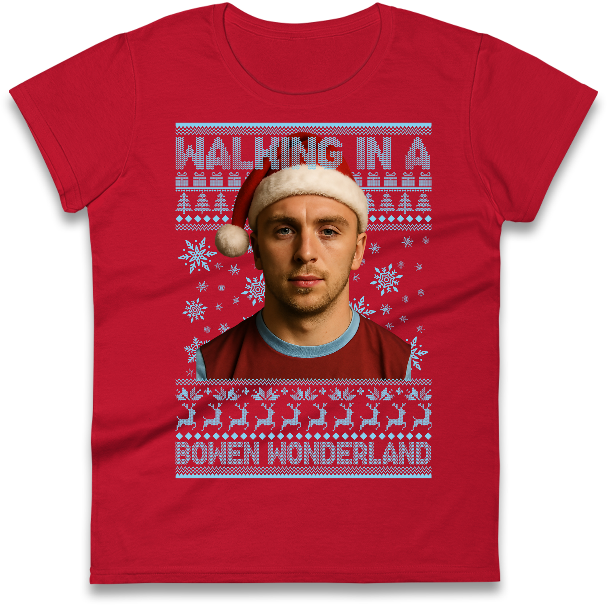 Jared Bowen walking in a Bowen Wonderland Christmas Ladies Shirt