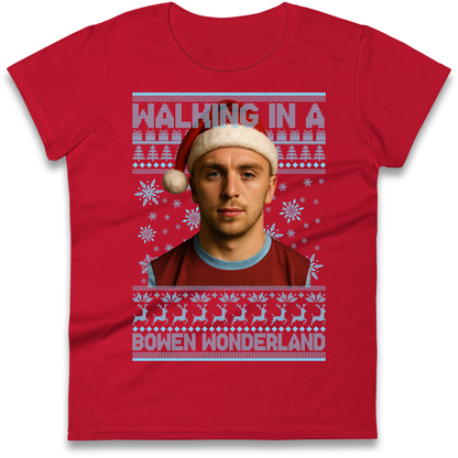 Jared Bowen walking in a Bowen Wonderland Christmas Ladies Shirt