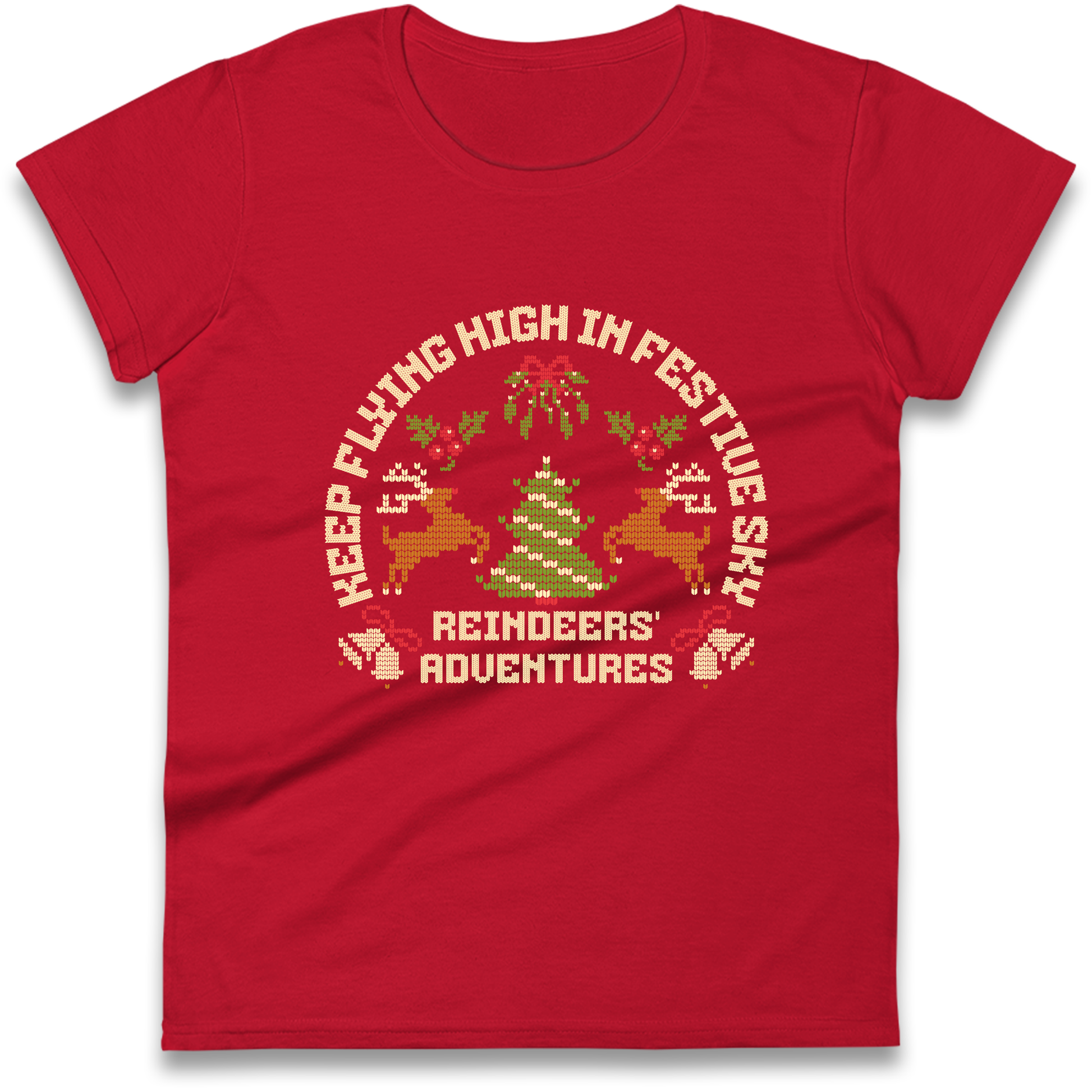 Keep Flying High In Festive Sky Christmas Ladies Shirt