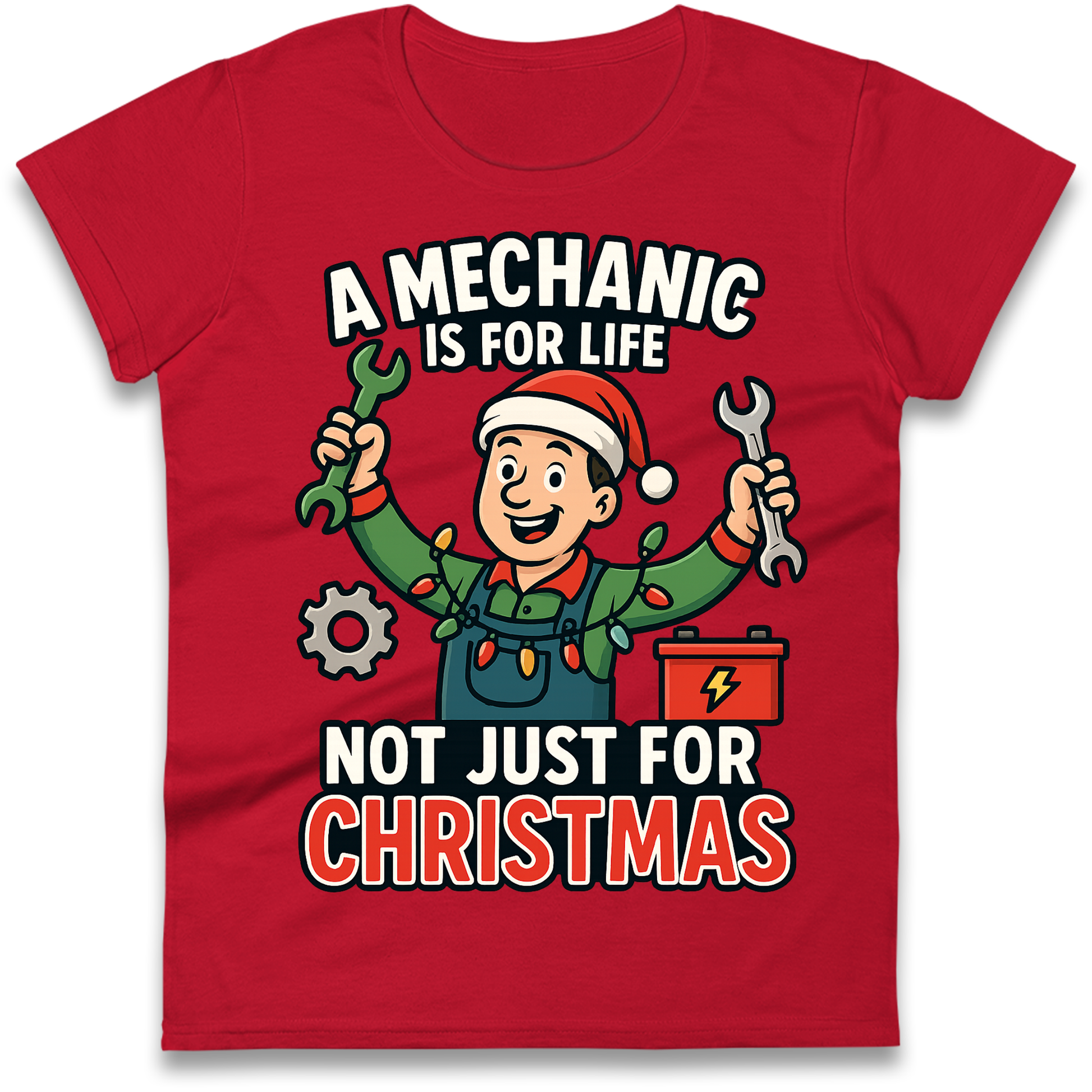 Mechanic Christmas Ladies Shirt