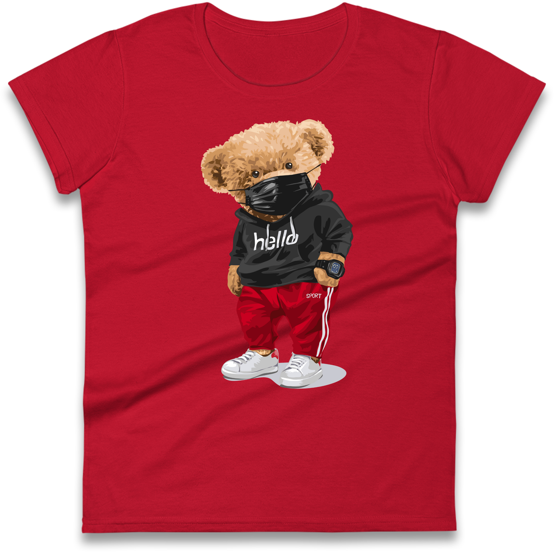 Teddy Bear Hello Streetwear Ladies Shirt