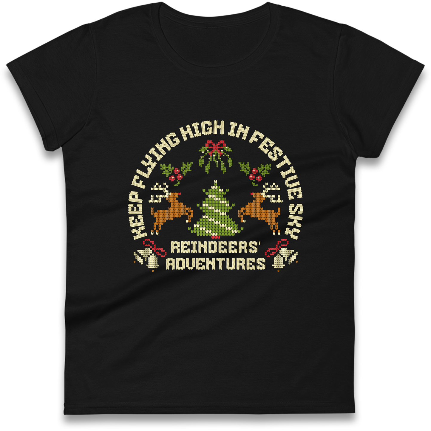 Keep Flying High In Festive Sky Christmas Ladies Shirt