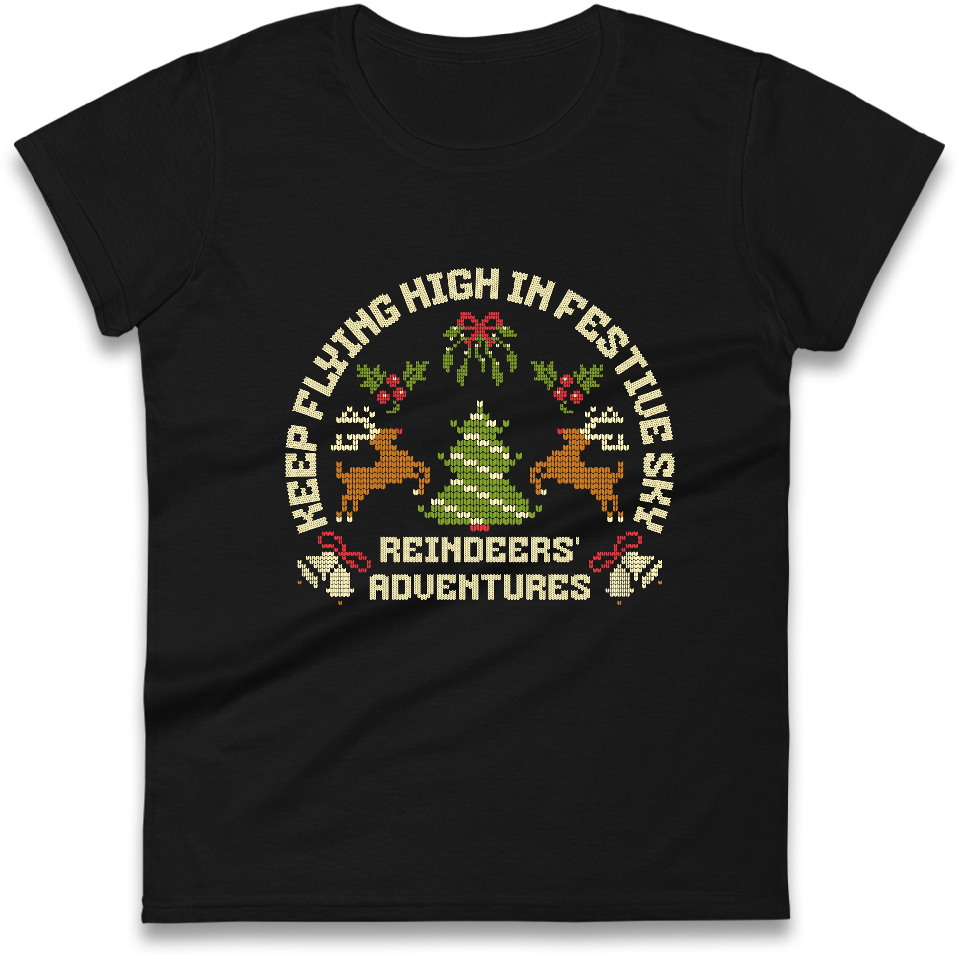 Keep Flying High In Festive Sky Christmas Ladies Shirt