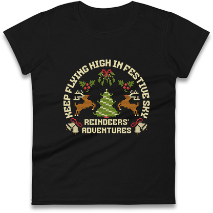 Keep Flying High In Festive Sky Christmas Ladies Shirt