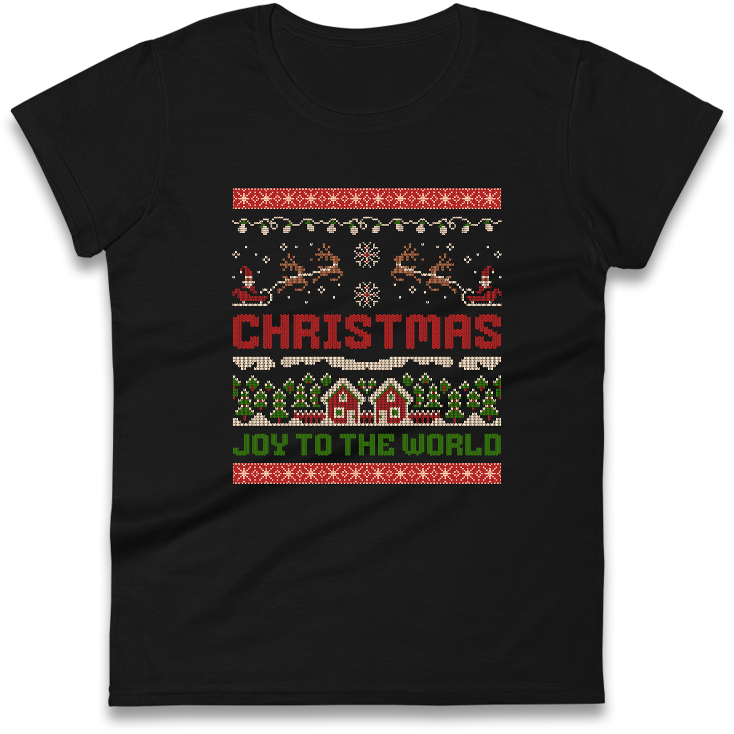 Christmas Joy to the World Christmas Ladies Shirt