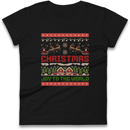 Christmas Joy to the World Christmas Ladies Shirt