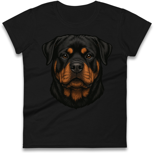 Rottweiler Face Ladies Shirt
