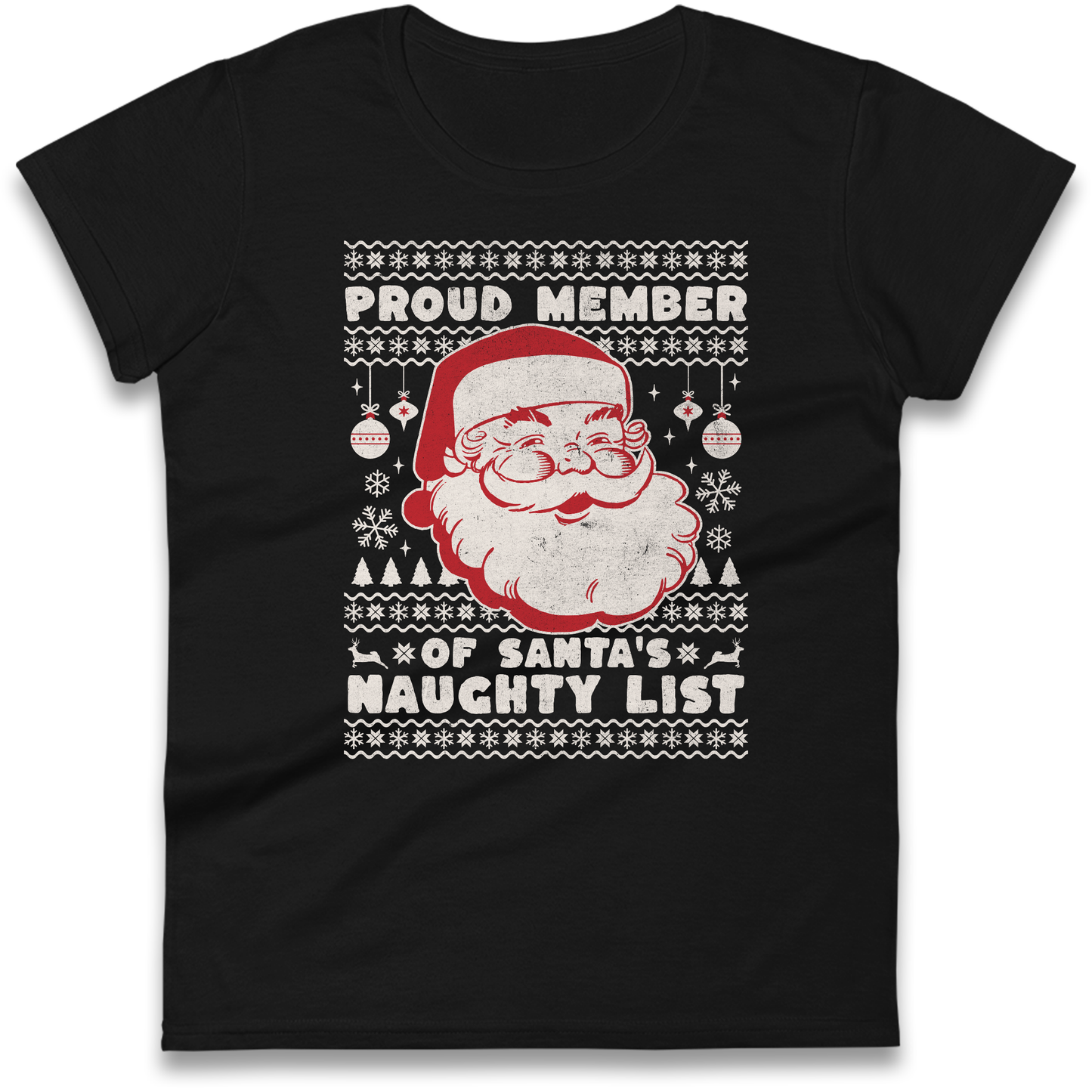 Proud Member Of Santas Naughty List Christmas Ladies Shirt