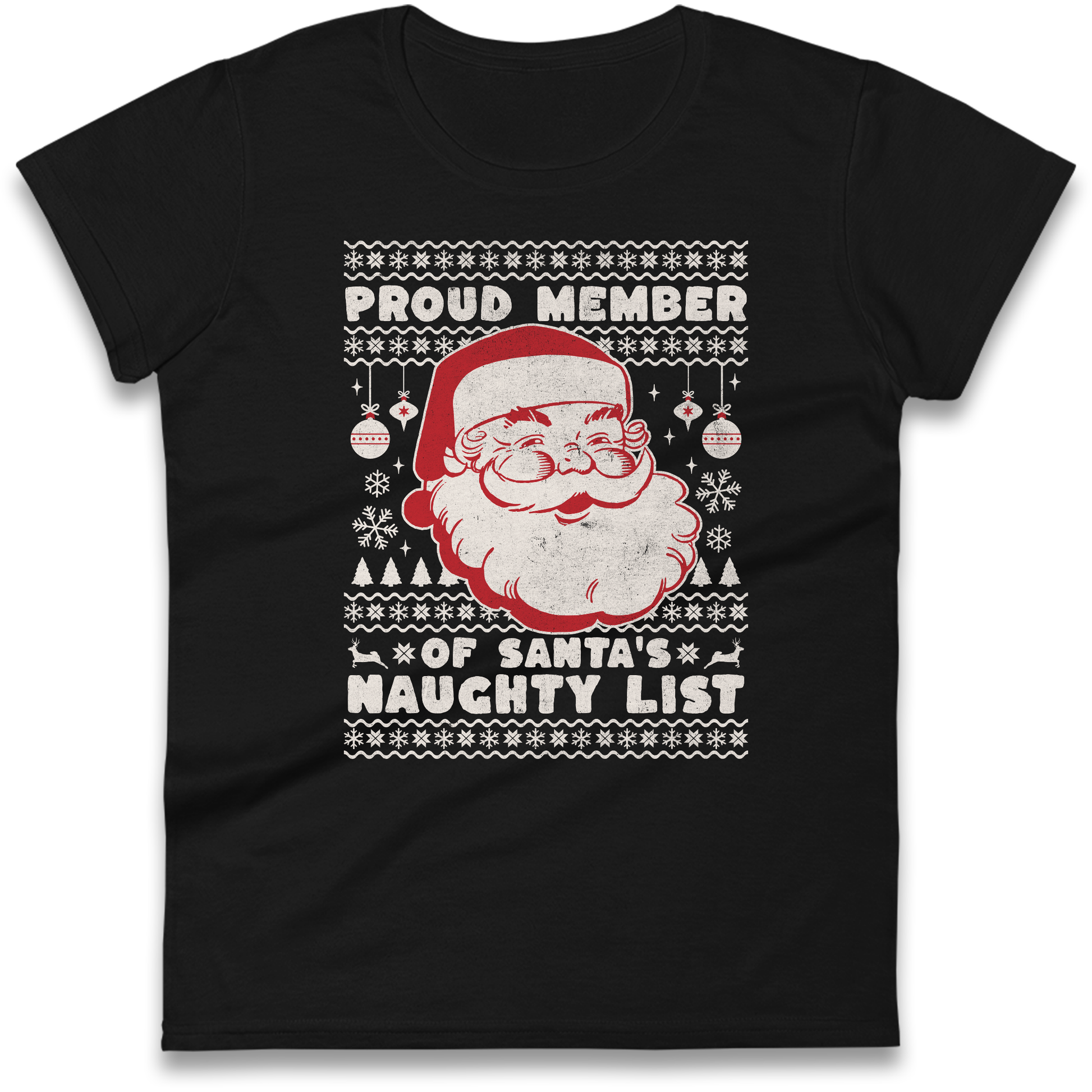 Proud Member Of Santas Naughty List Christmas Ladies Shirt