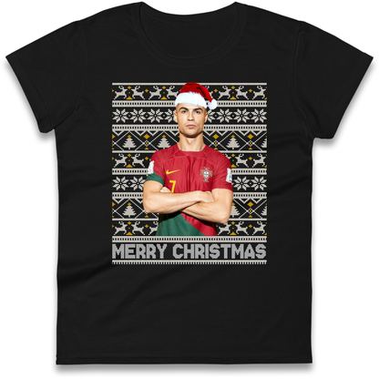 Merry Christmas Ronaldo Ladies Shirt
