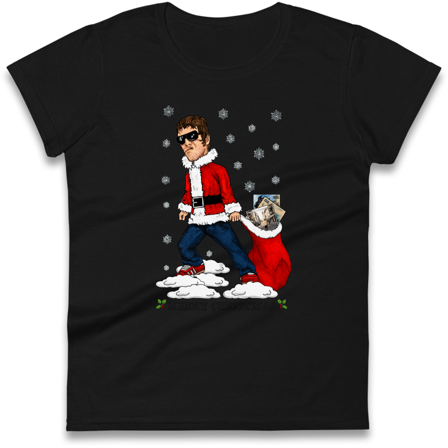 Liam Gallagher Christmas Santa Ladies Shirt