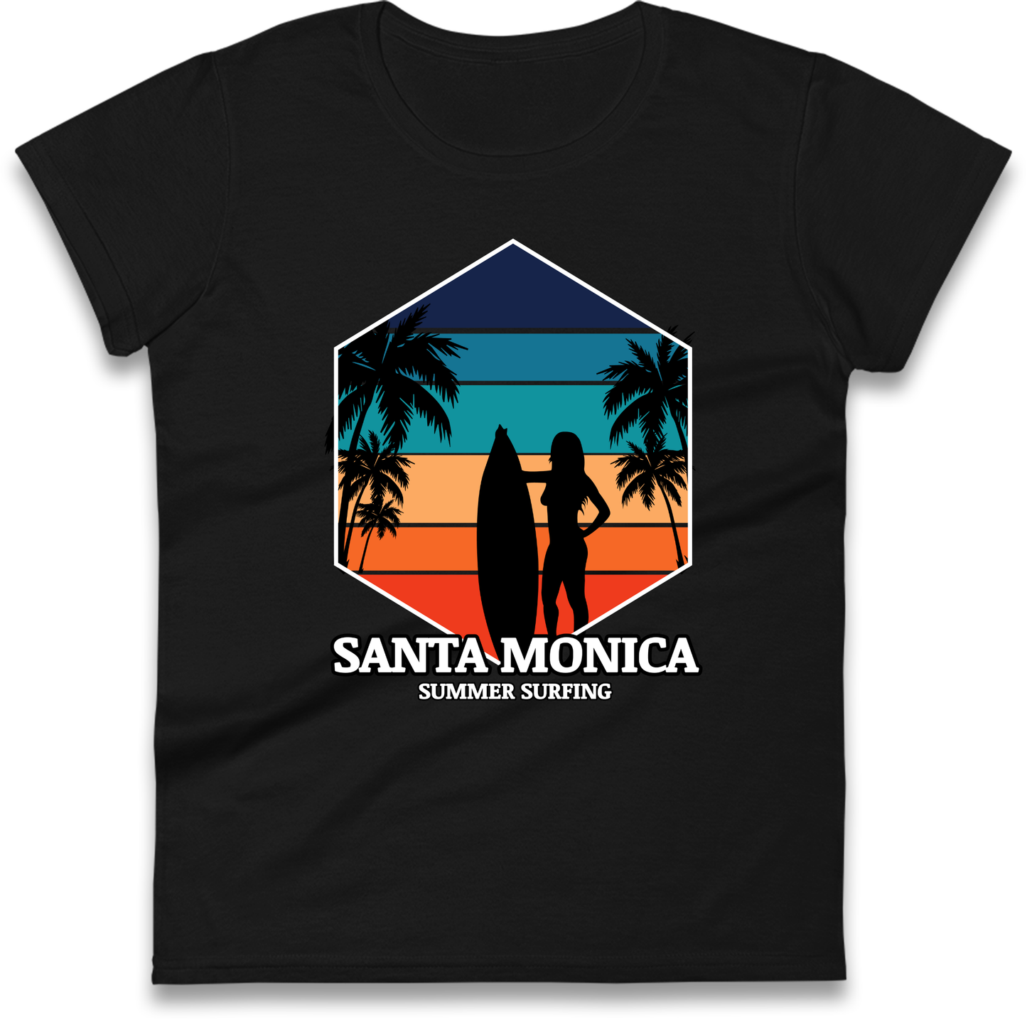 Santa Monica Summer Surfing Ladies Shirt