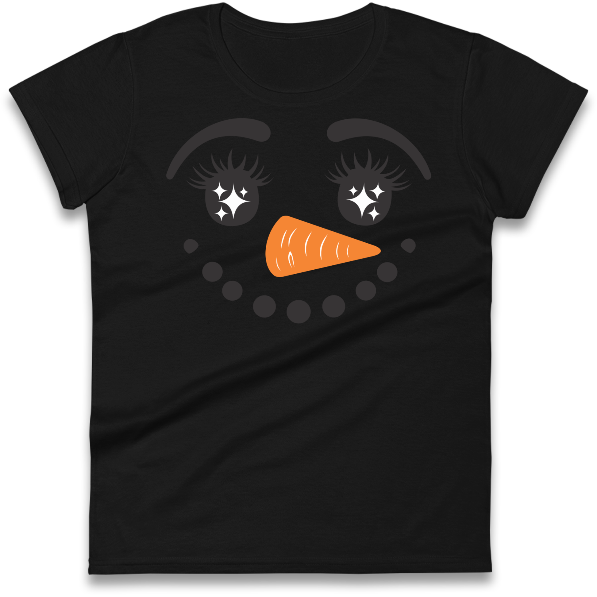 Snowman Face Christmas Ladies Shirt