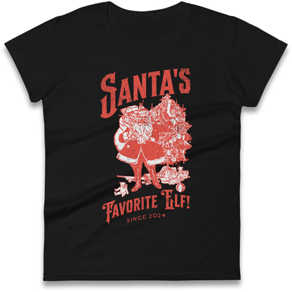 Santas Favourite Elf Christmas Ladies Shirt