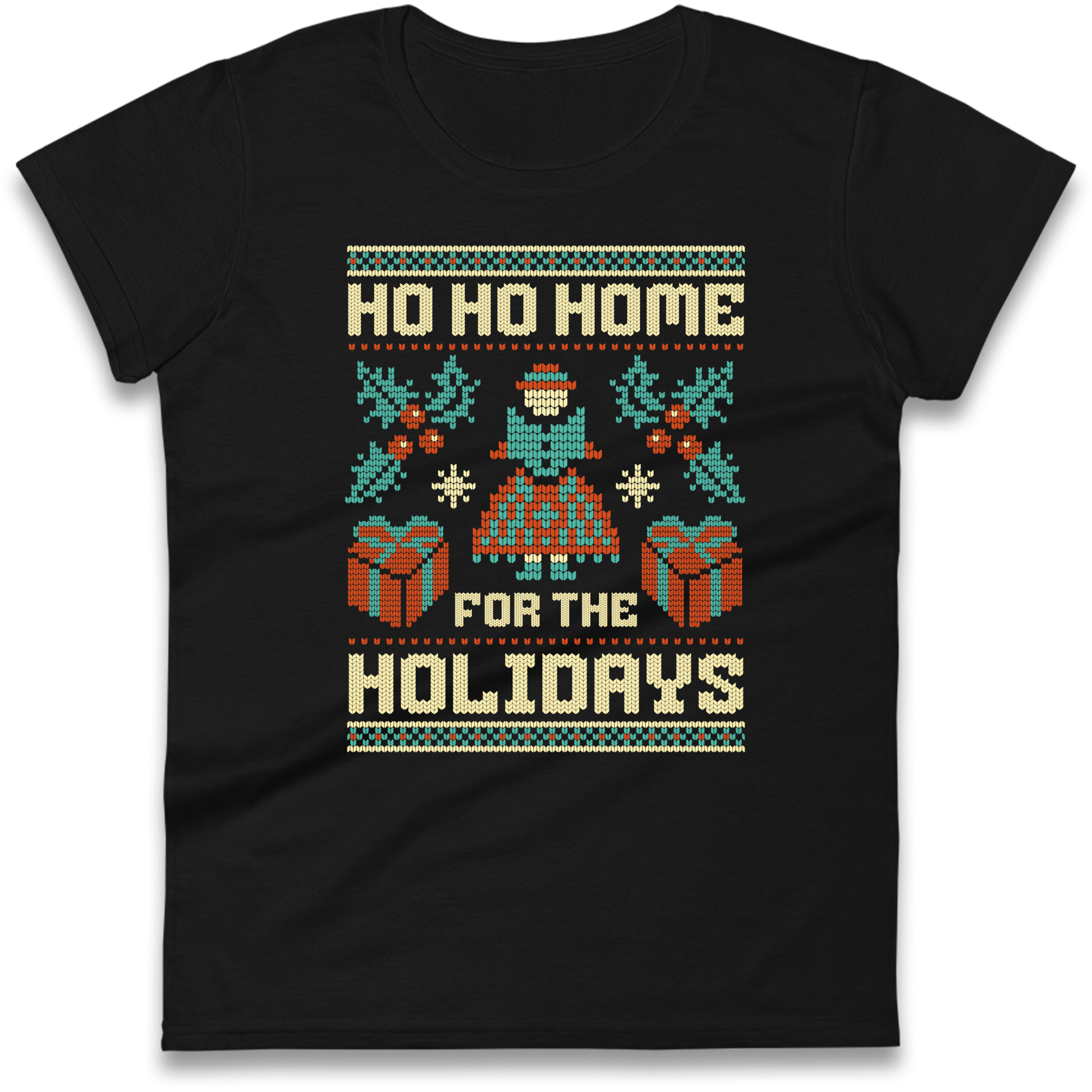 HO HO Home For the Holidays Christmas Ladies Shirt