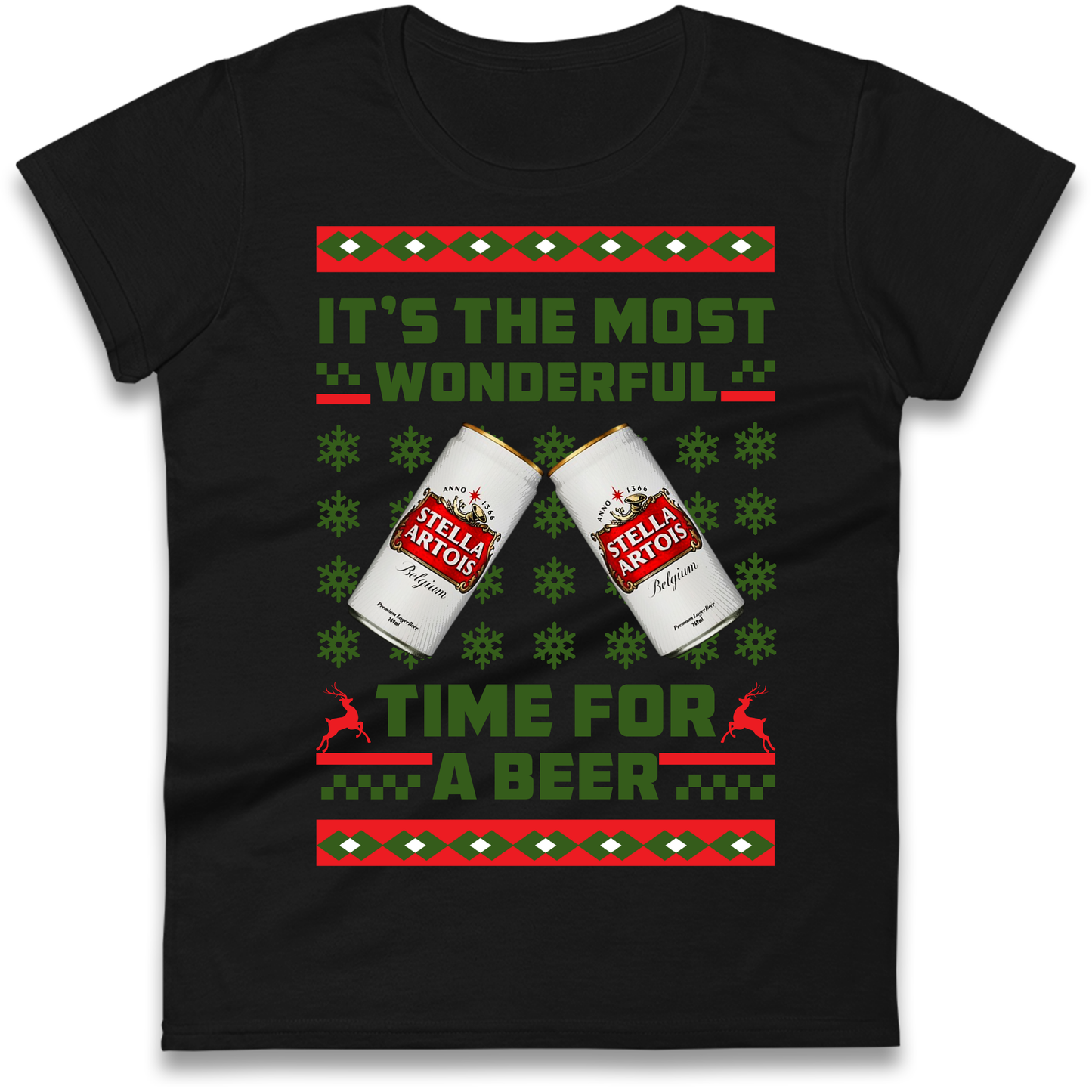 Its The Most Wonderful Time for A Beer Stella Christmas Ladies Shirt