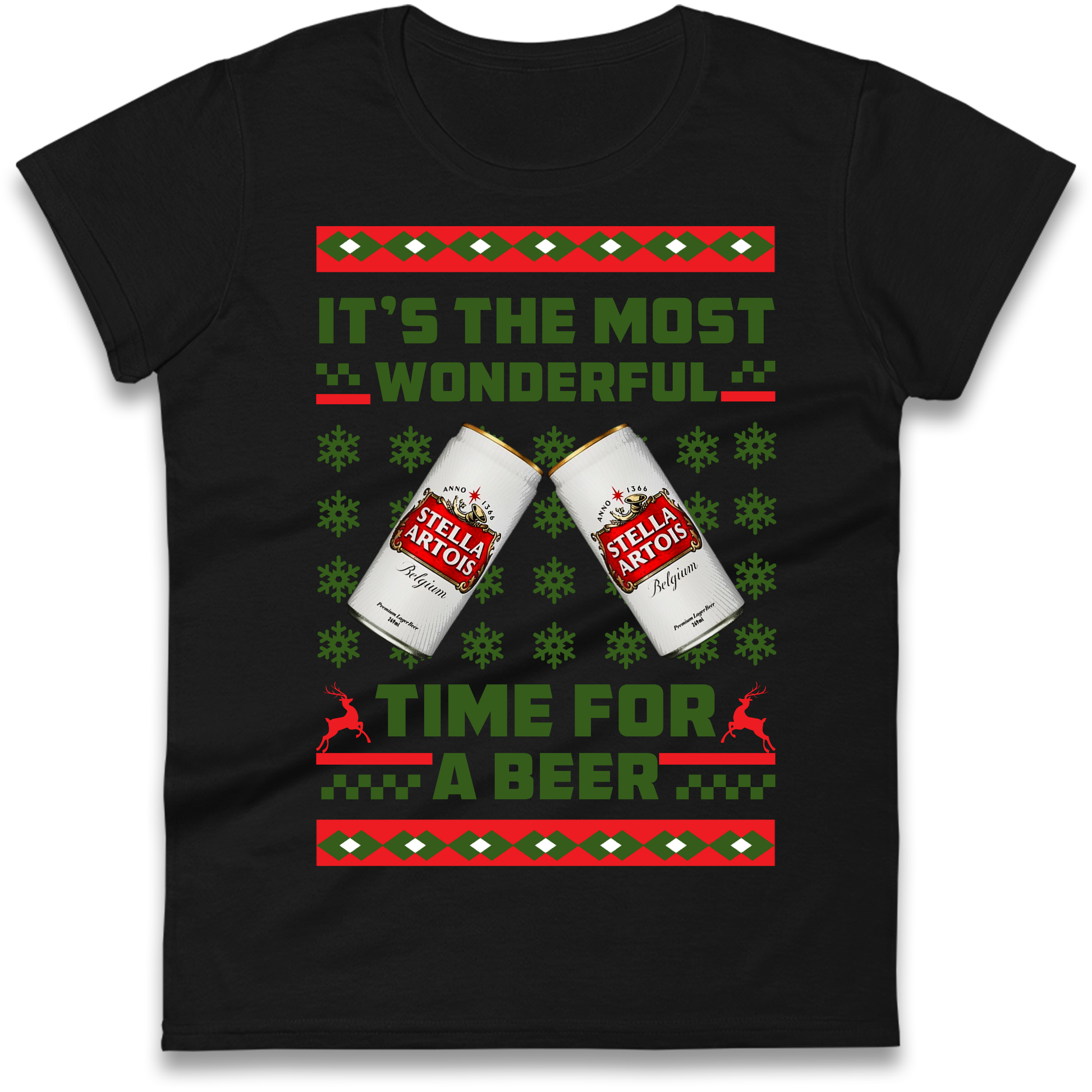 Its The Most Wonderful Time for A Beer Stella Christmas Ladies Shirt