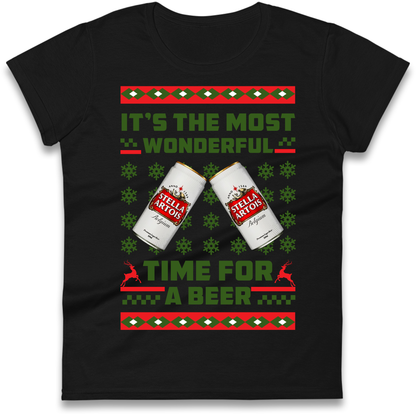 Its The Most Wonderful Time for A Beer Stella Christmas Ladies Shirt