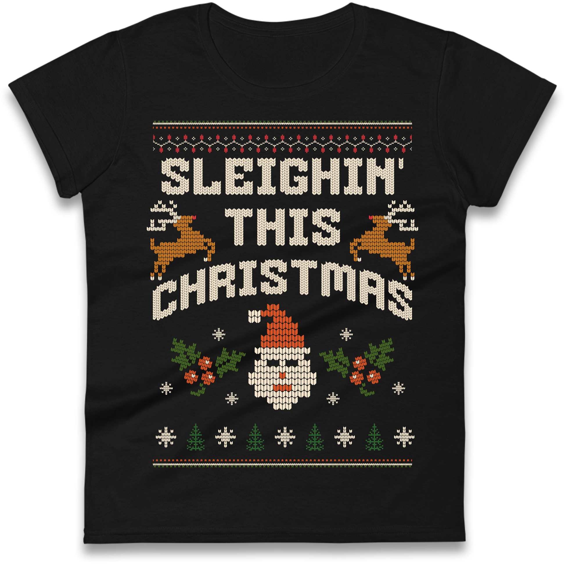 Sleighin This Christmas Christmas Ladies Shirt