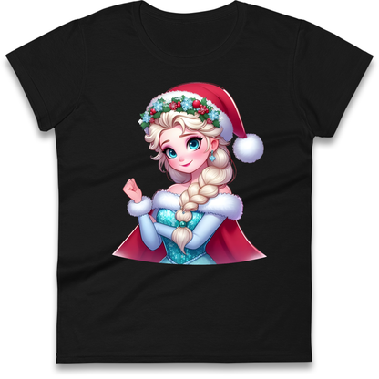 Elsa Frozen Santa Ladies Shirt