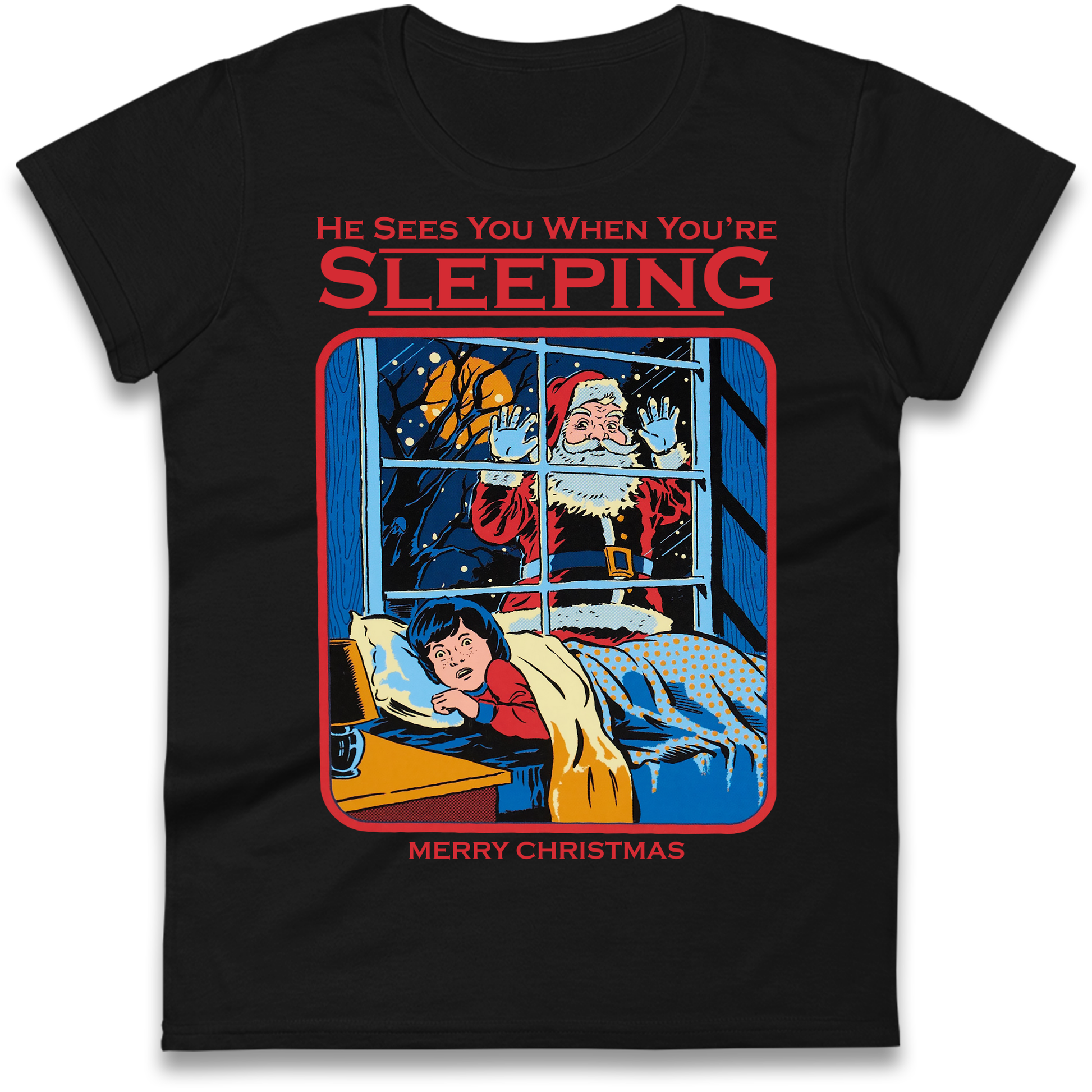Creepy Santa Claus Christmas Ladies Shirt