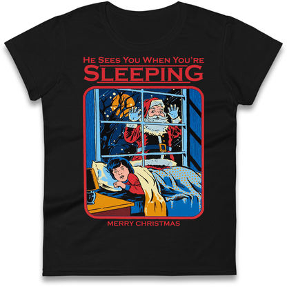 Creepy Santa Claus Christmas Ladies Shirt