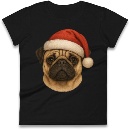 Pug Face Christmas Ladies Shirt