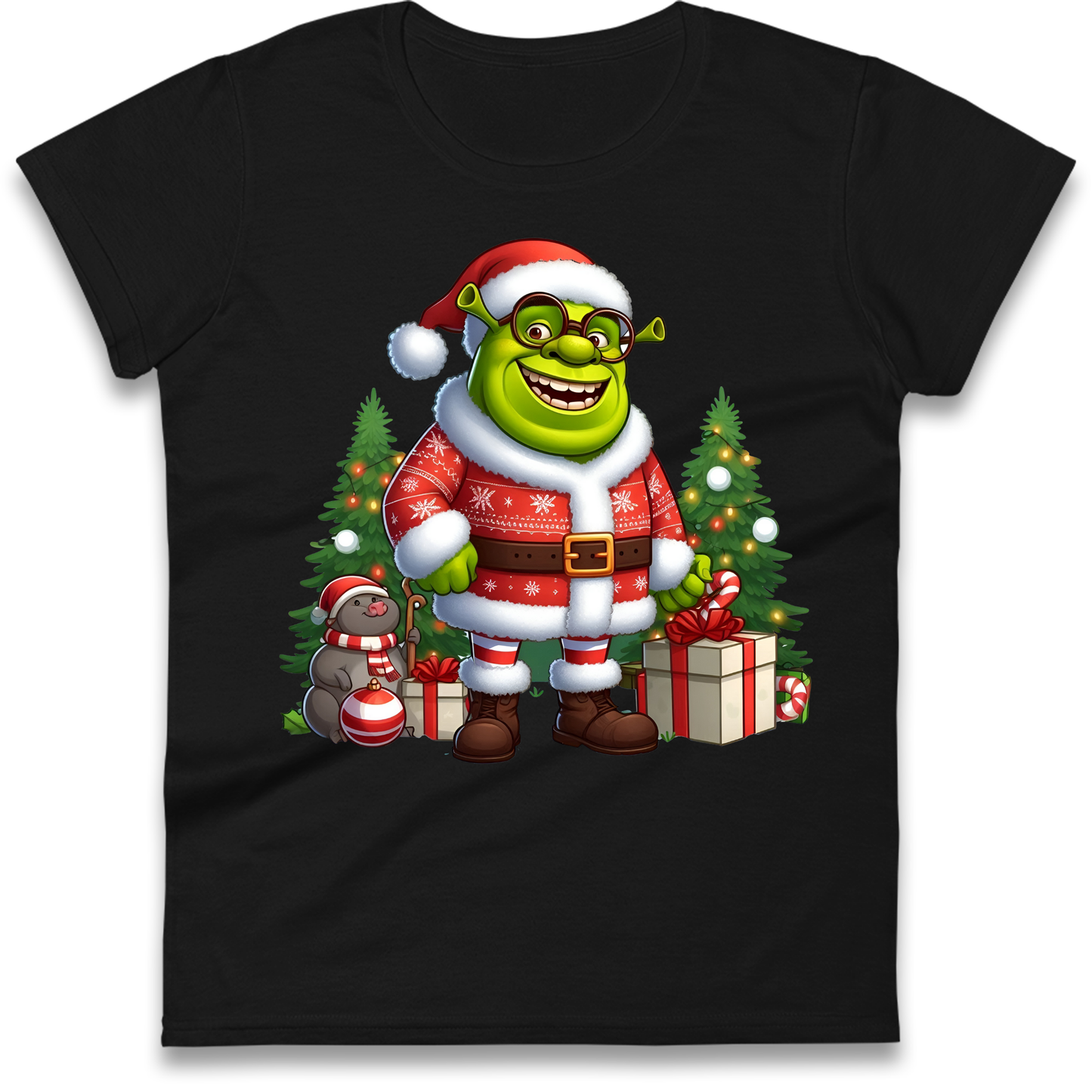 Shrek Santa Claus Presents Ladies Shirt