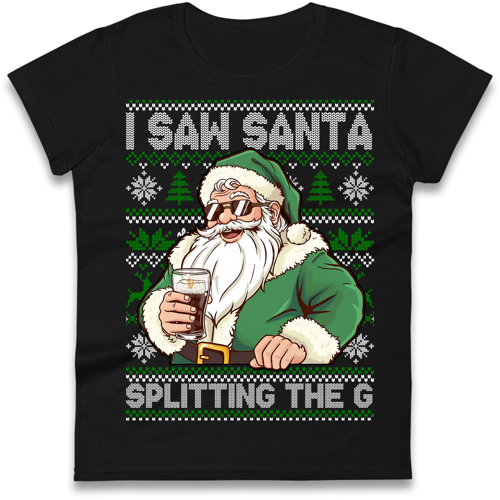 Santa Splitting The G Ladies Shirt