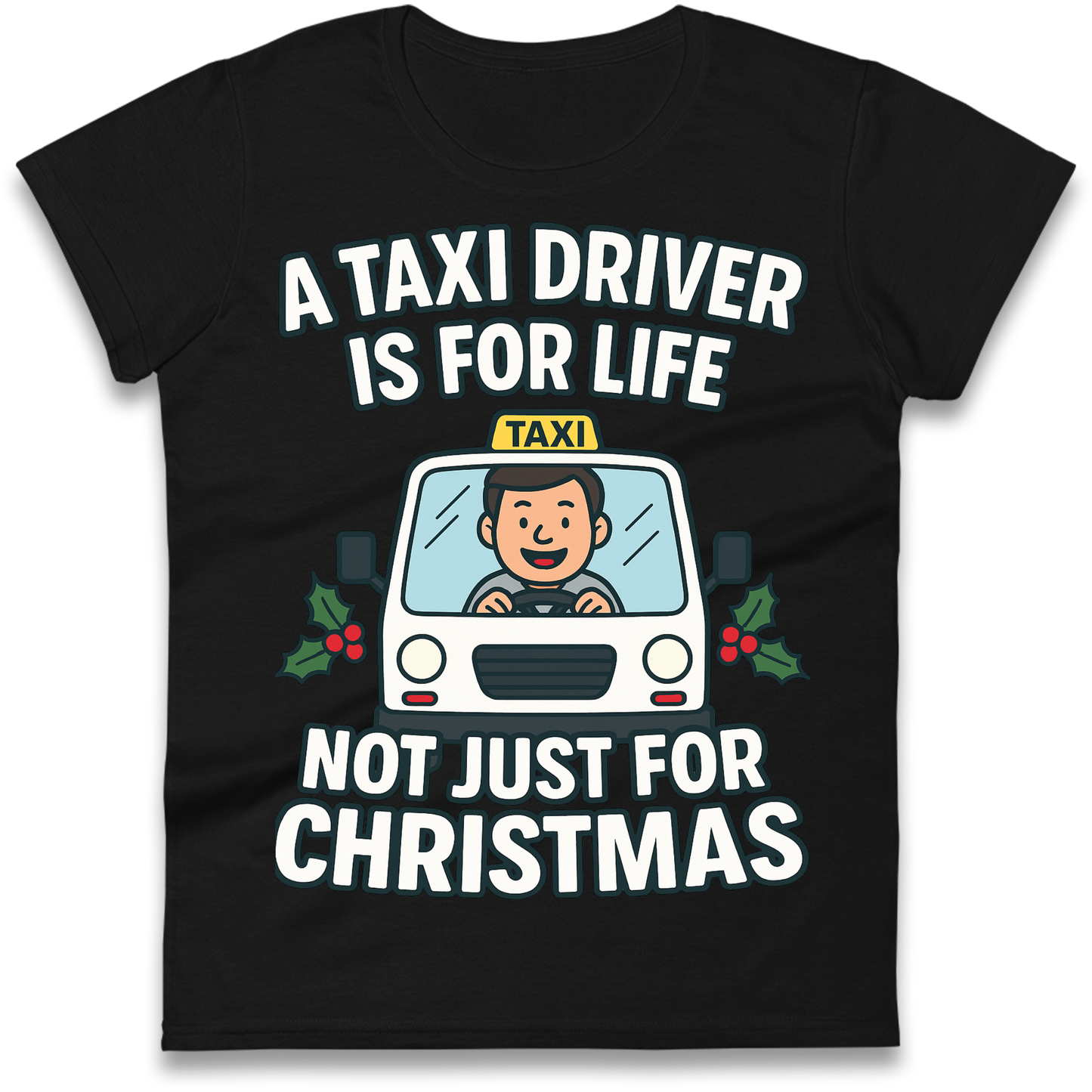 Taxi Driver Christmas Ladies Shirt