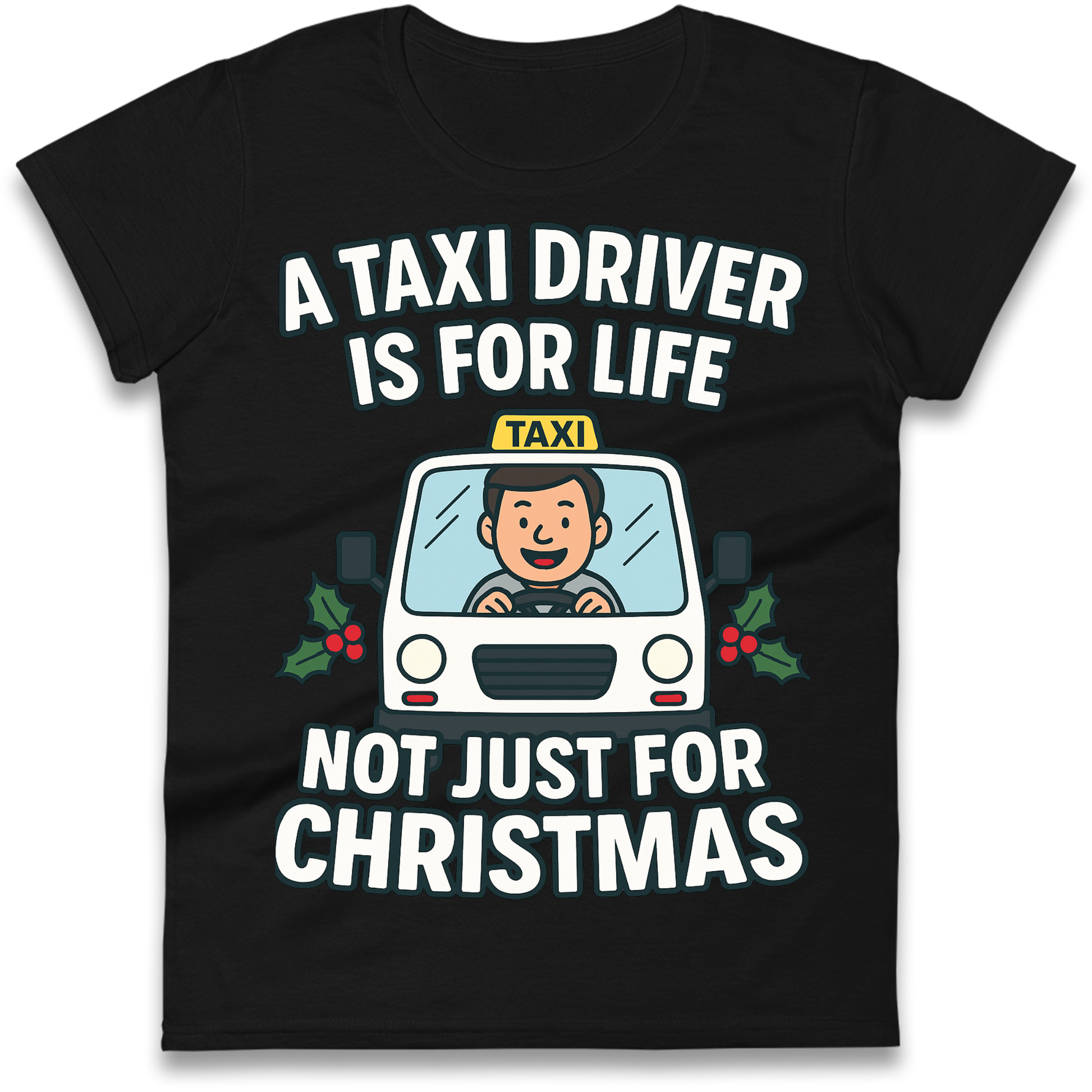 Taxi Driver Christmas Ladies Shirt