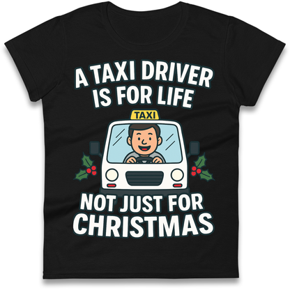 Taxi Driver Christmas Ladies Shirt