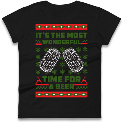 Its The Most Wonderful Time For A Beer Christmas Ladies Shirt