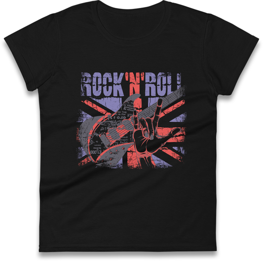 Rock N Roll Union Jack Ladies Shirt