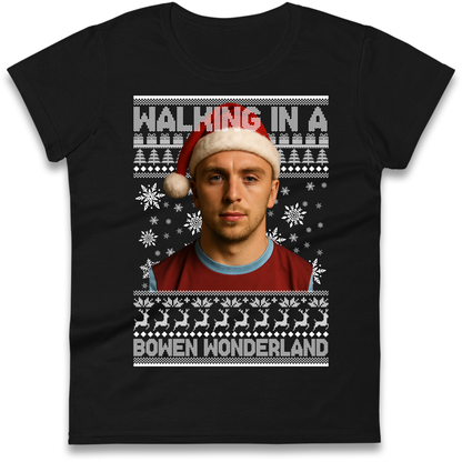 Jared Bowen walking in a Bowen Wonderland Christmas Ladies Shirt